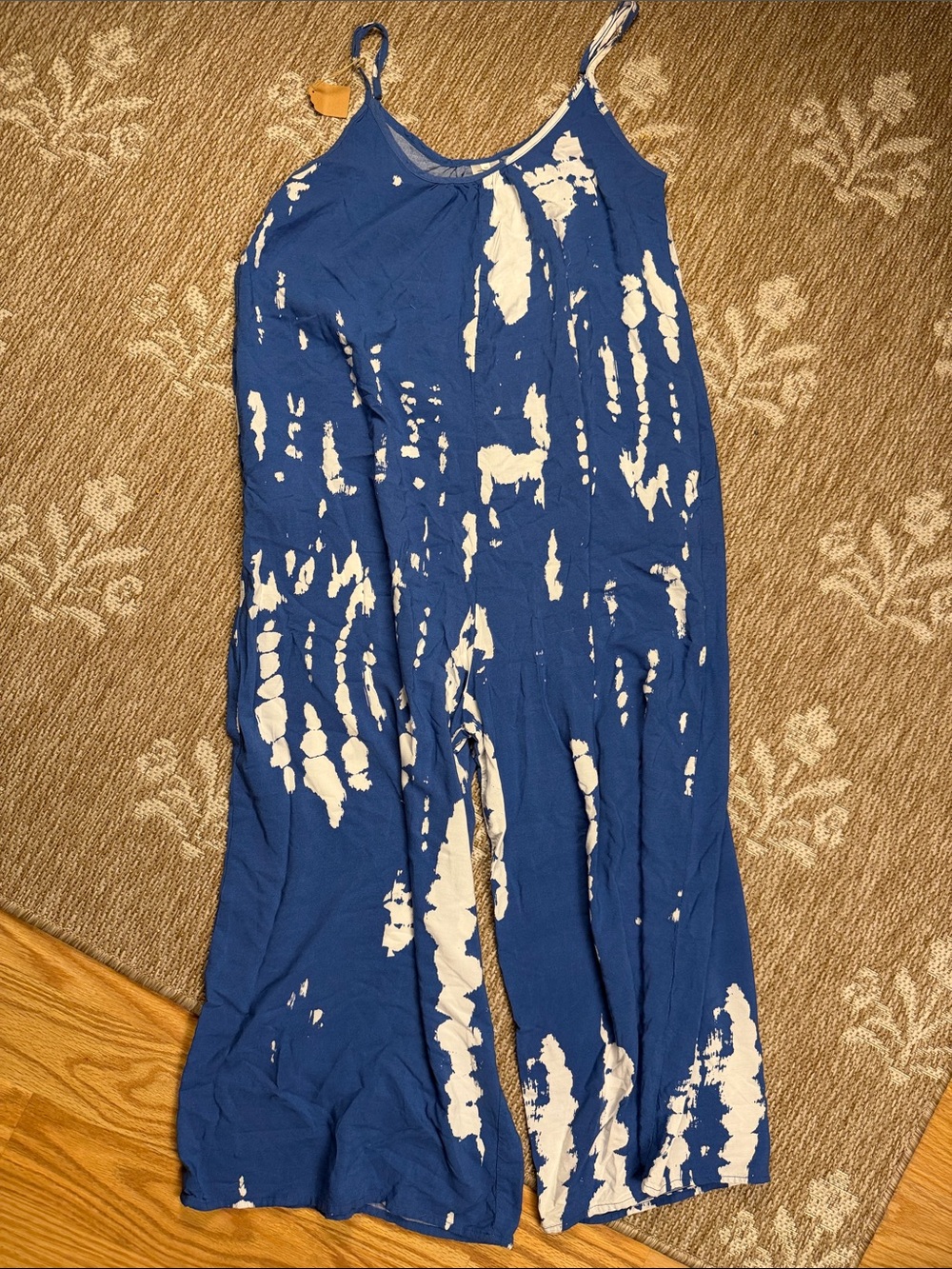 Blue and White Tie-Dye Jumpsuit